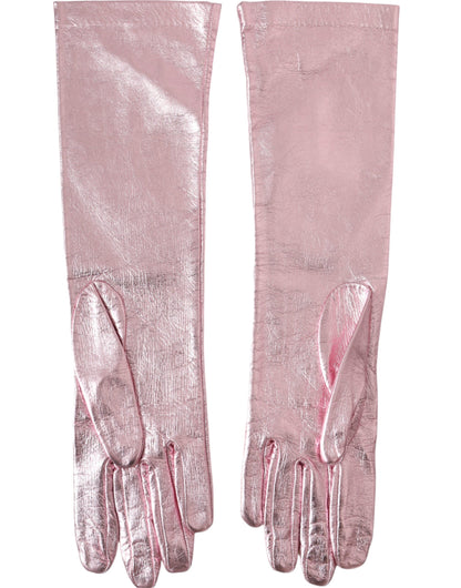  - Pink Laminated Logo Mid Arm Length Gloves