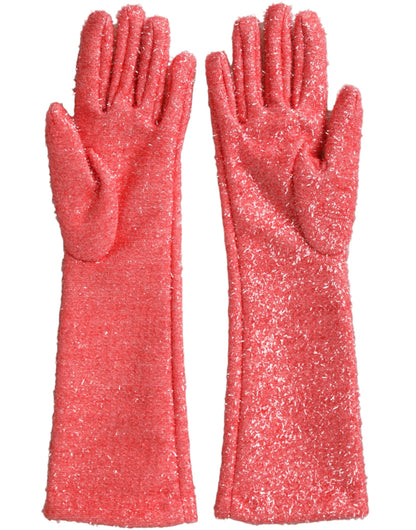  - Pink Lurex Fantasia Mid Arm Length Gloves