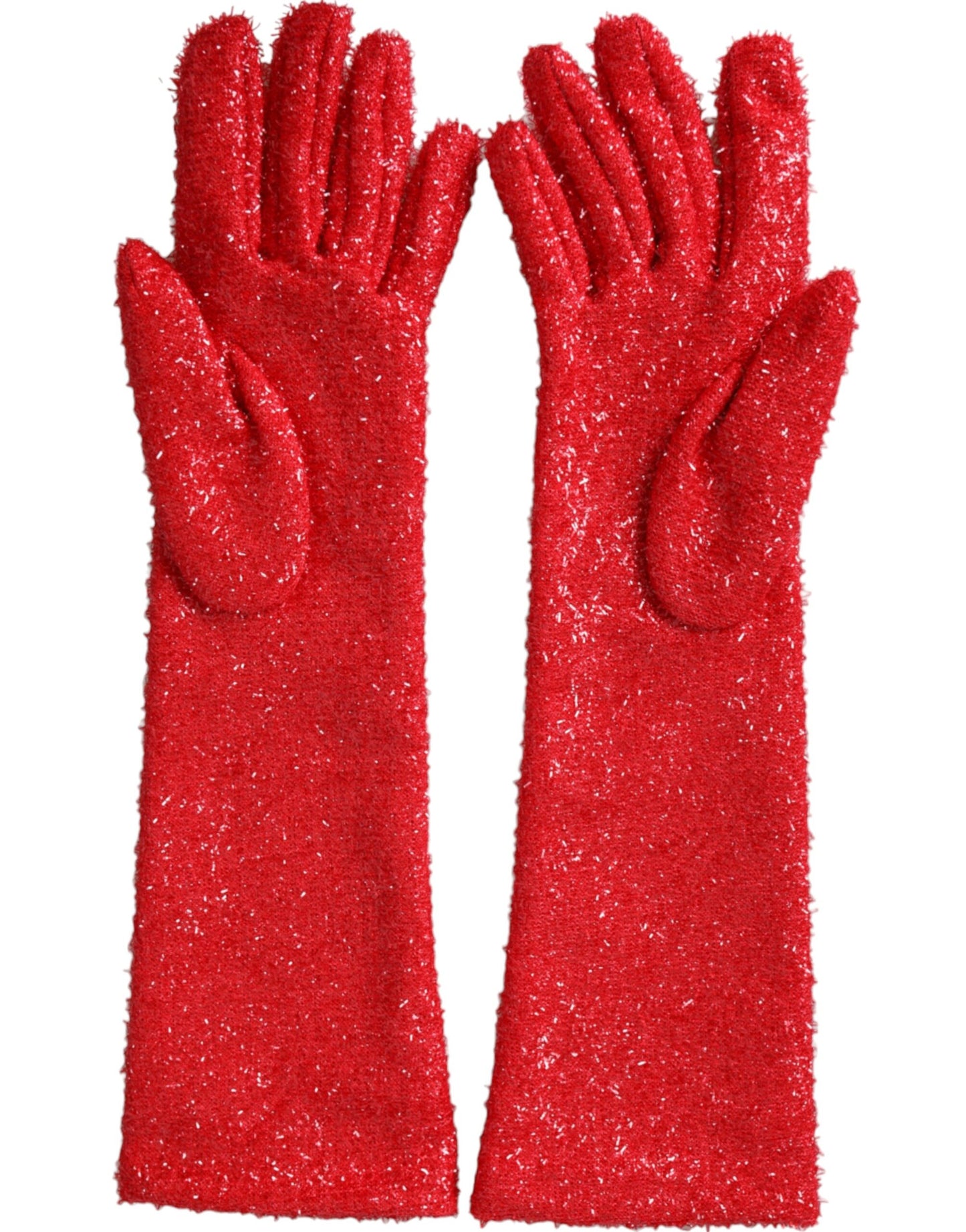  - Red Lurex Fantasia Mid Arm Length Gloves