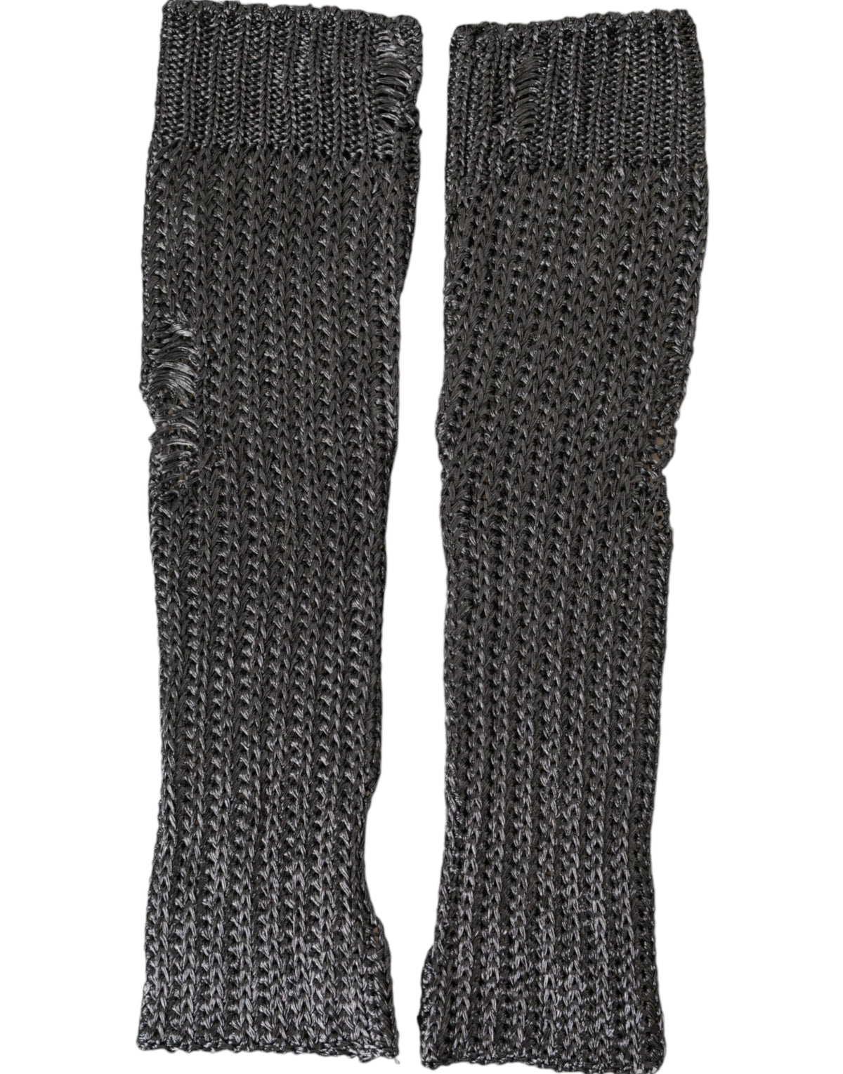 Dolce & Gabbana Gray Viscose Knitted Fingerless Gloves