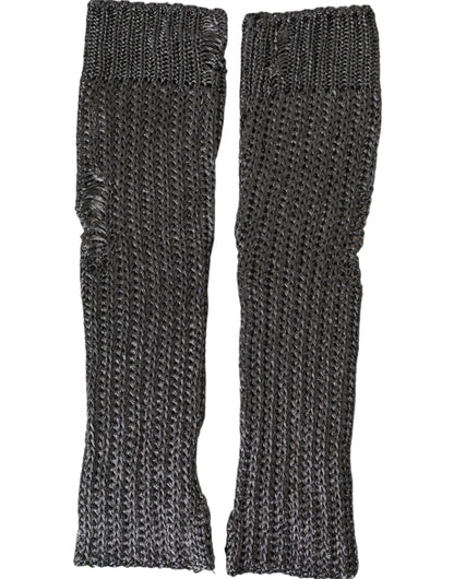 Dolce & Gabbana Gray Viscose Knitted Fingerless Gloves