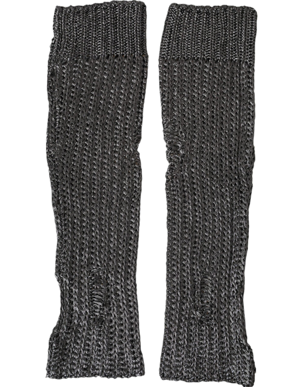 Dolce & Gabbana Gray Viscose Knitted Fingerless Gloves