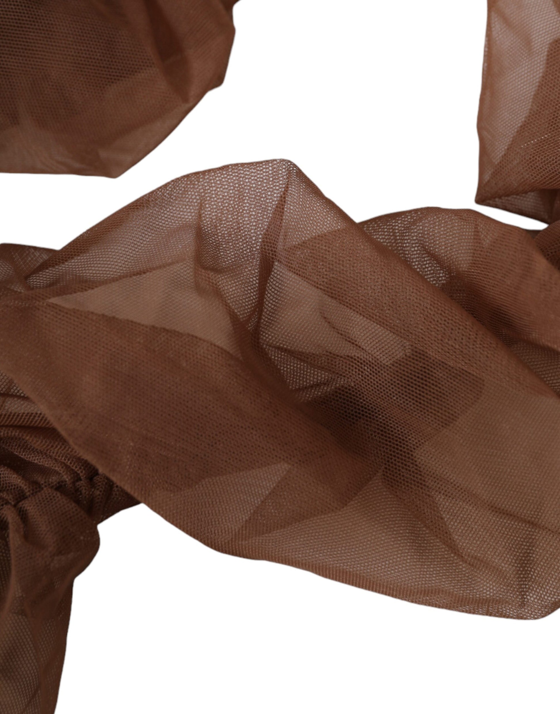 Brown Nylon Finger Less Elbow Long Arms Gloves