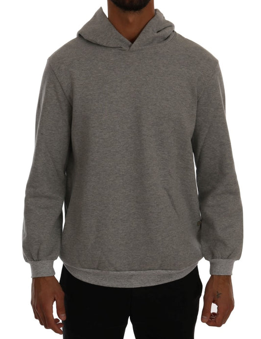  - Sophisticated Gray Cotton Hooded Sweater