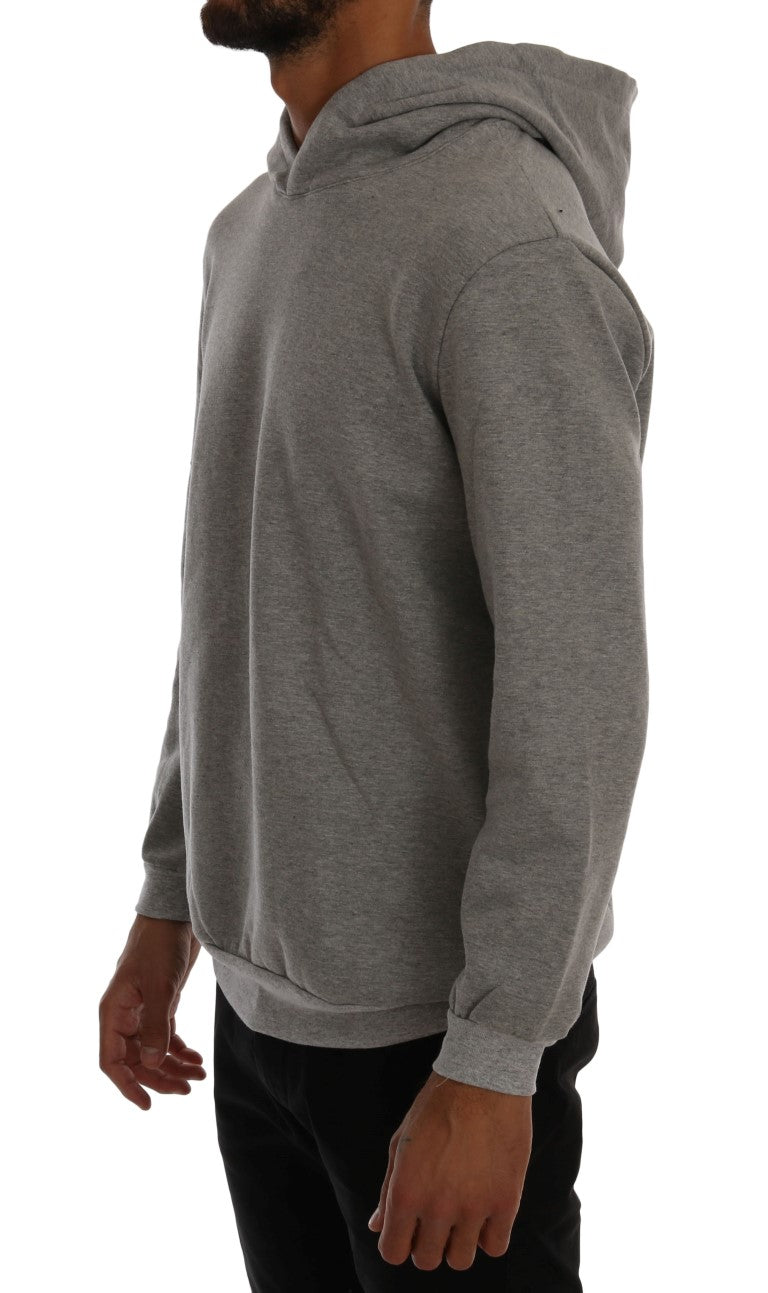  - Sophisticated Gray Cotton Hooded Sweater