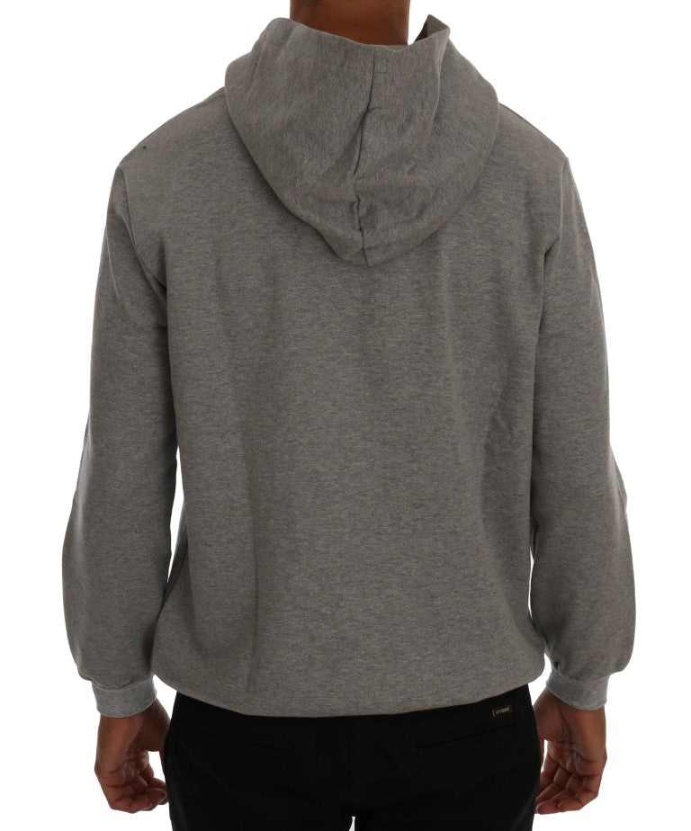  - Sophisticated Gray Cotton Hooded Sweater