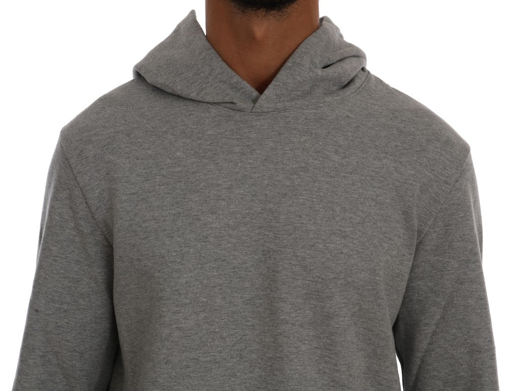  - Sophisticated Gray Cotton Hooded Sweater