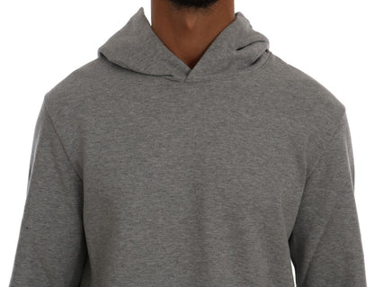  - Sophisticated Gray Cotton Hooded Sweater