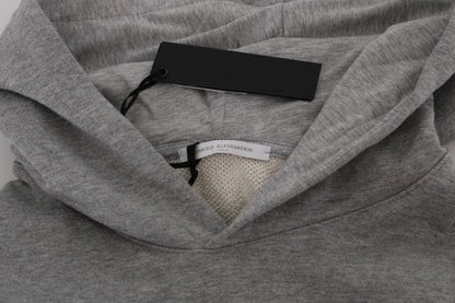  - Sophisticated Gray Cotton Hooded Sweater