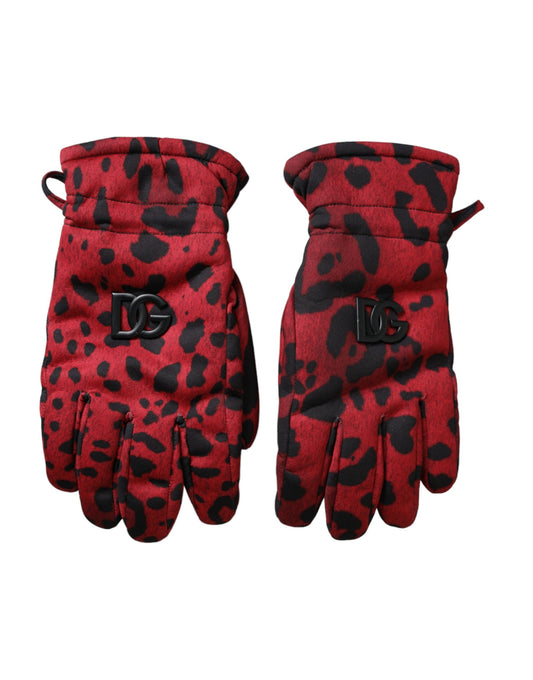  - Red Leopard Logo Wrist Length Gloves