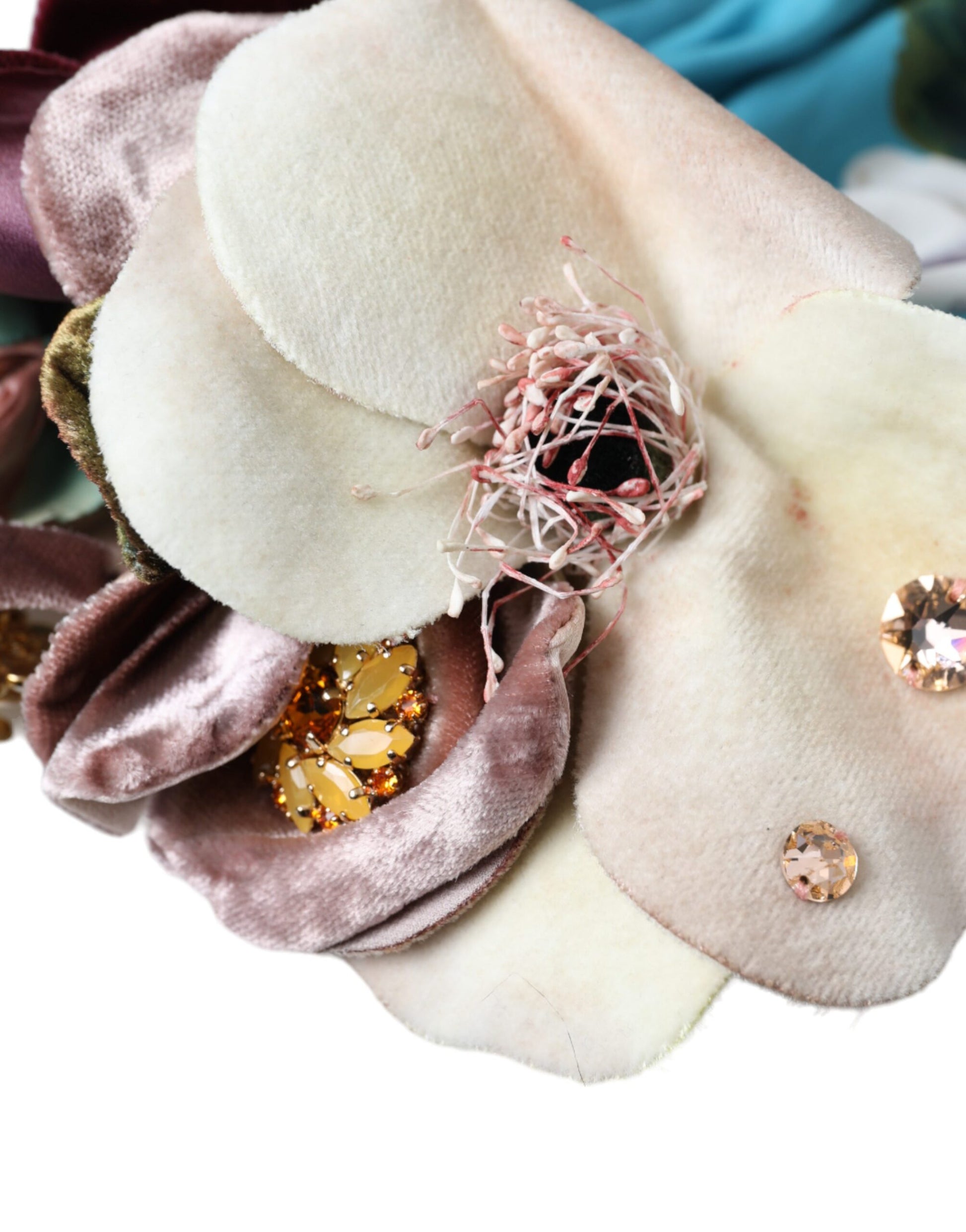 Dolce & Gabbana Blue Floral Motif Turban Head Hat for Women