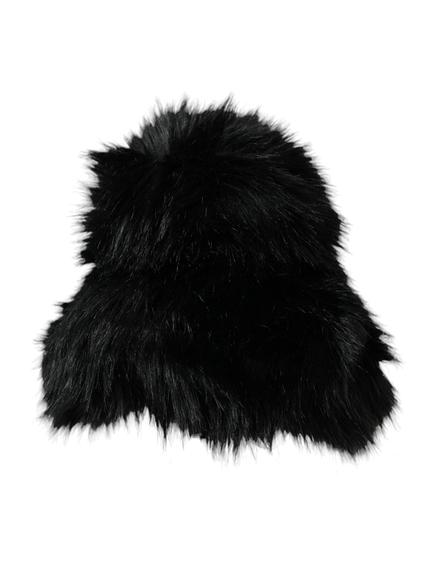 Dolce & Gabbana Black Faux Fur Women's Bucket Hat