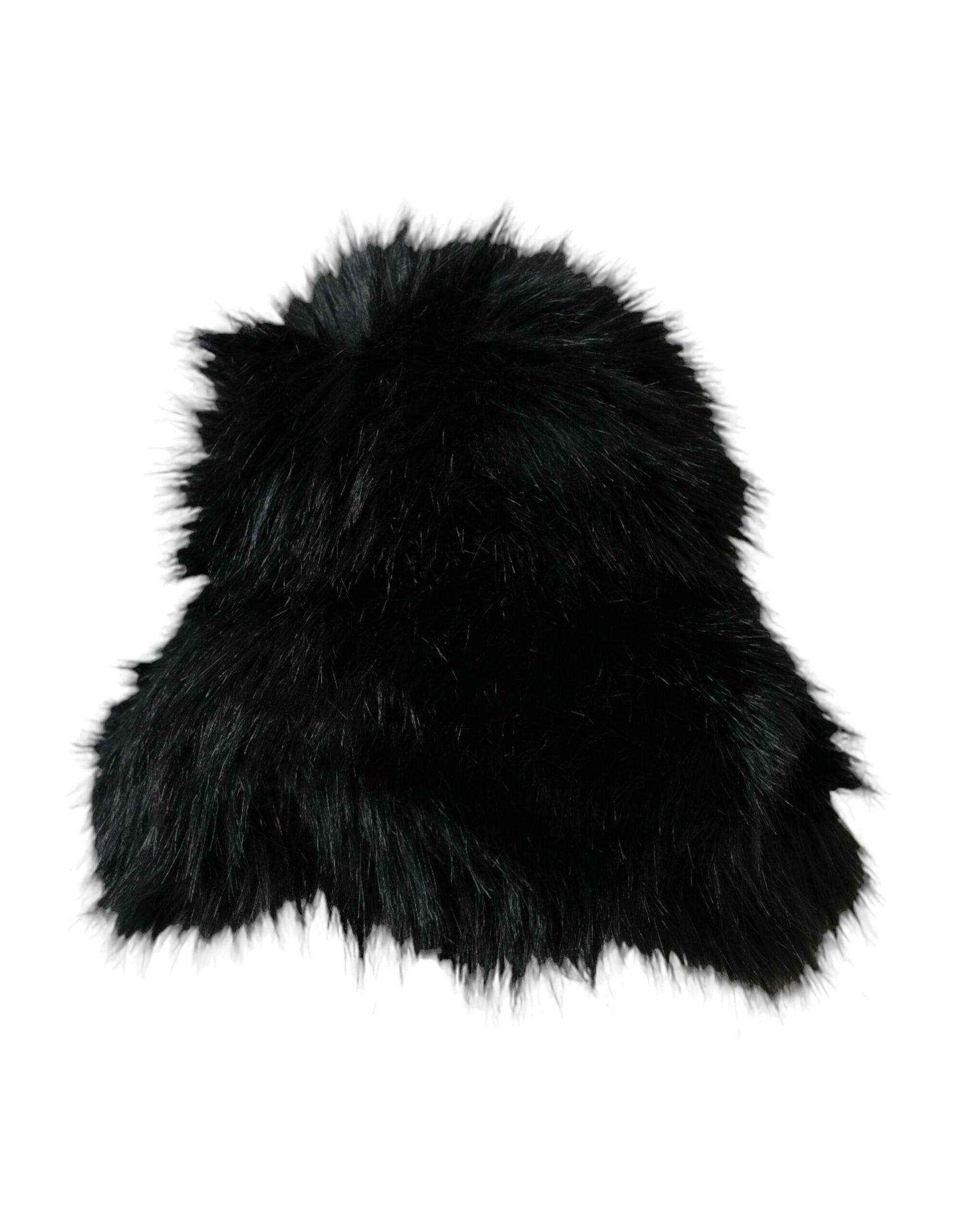 Dolce & Gabbana Black Faux Fur Women's Bucket Hat