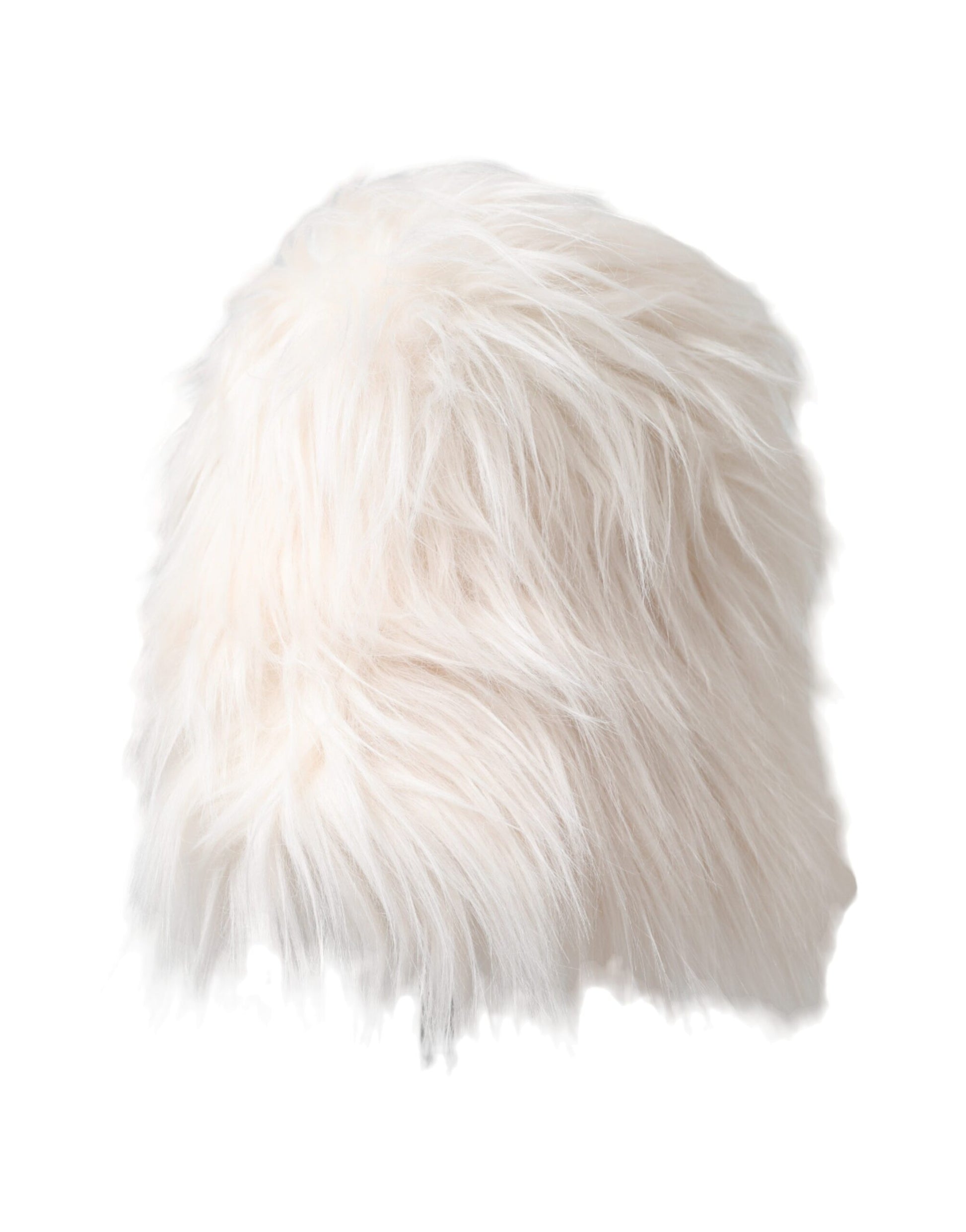 Dolce & Gabbana White Acrylic Fur Women's Bucket Hat