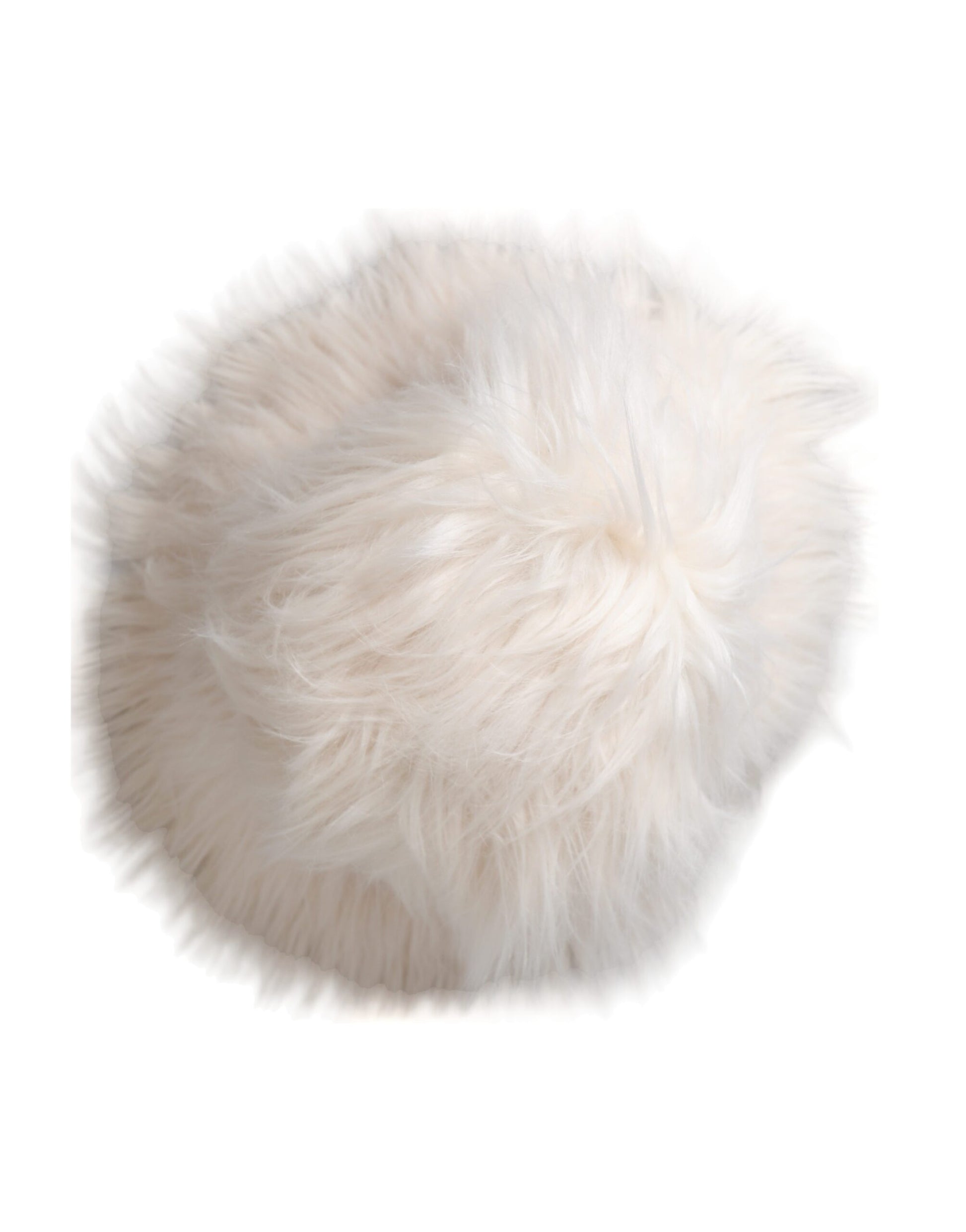 Dolce & Gabbana White Acrylic Fur Women's Bucket Hat