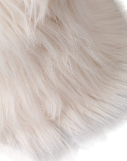 Dolce & Gabbana White Acrylic Fur Women's Bucket Hat