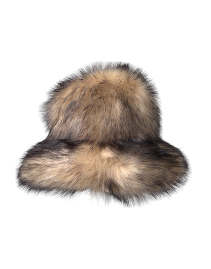 Dolce & Gabbana Brown Faux Fur Fedora Hat