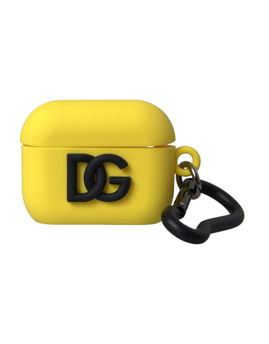  - Yellow Silicone Logo Embossed Airpods Case