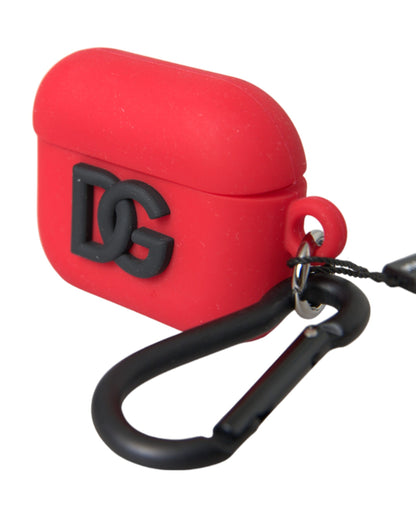  - Red Silicone Rubber Logo Embossed Airpods Case