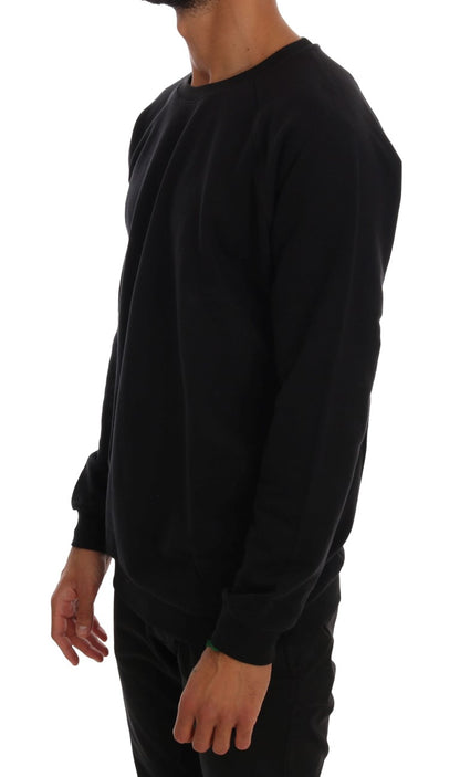  - Elegant Black Cotton Crewneck Sweater