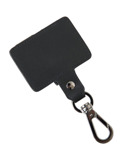 - Black Plain Leather Silver Metal Airpods Case