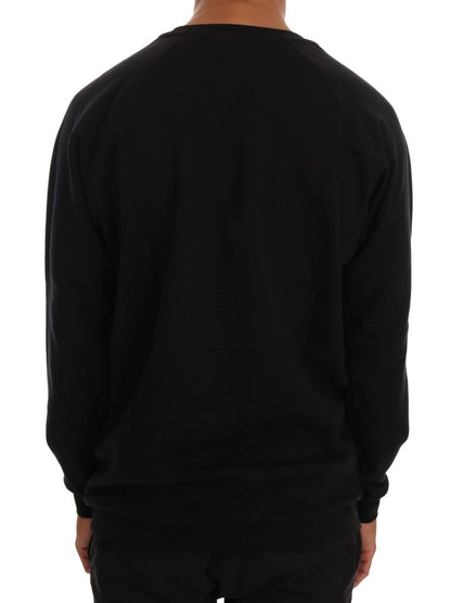  - Elegant Black Cotton Crewneck Sweater