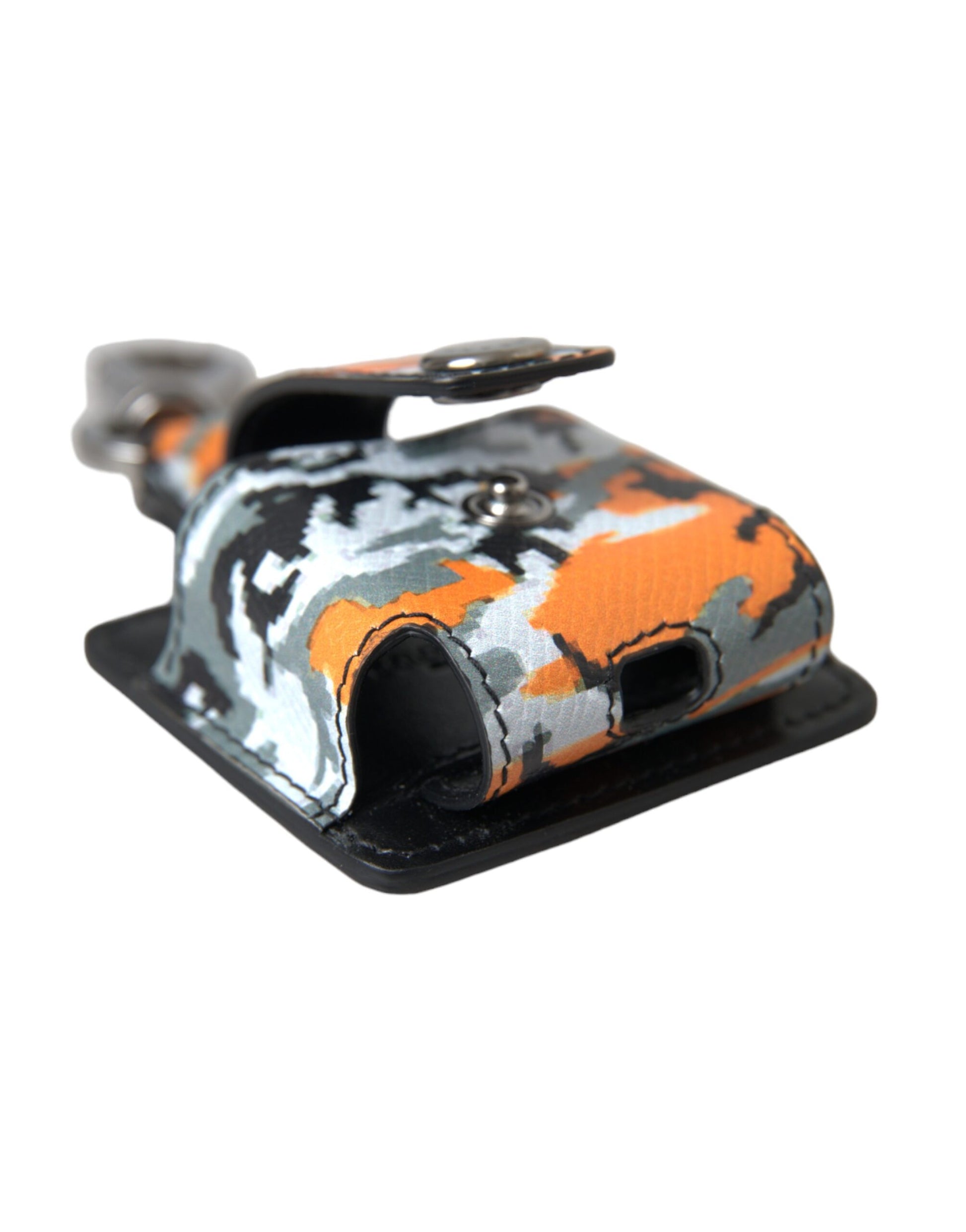 Camouflage Print Leather Metal Airpods Case