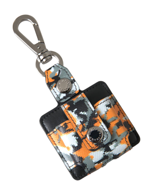  - Multicolor Camouflage Print Leather Logo Metal Airpods Case