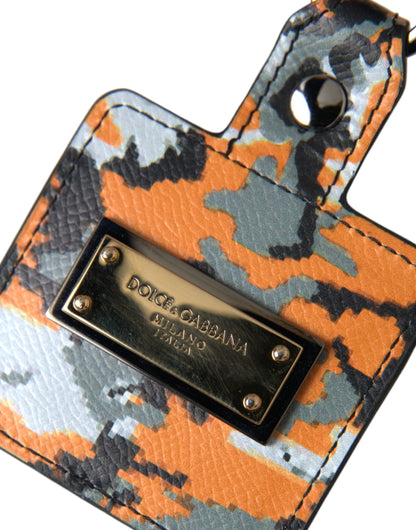 Dolce & Gabbana Camouflage Print Leather Airpods Case