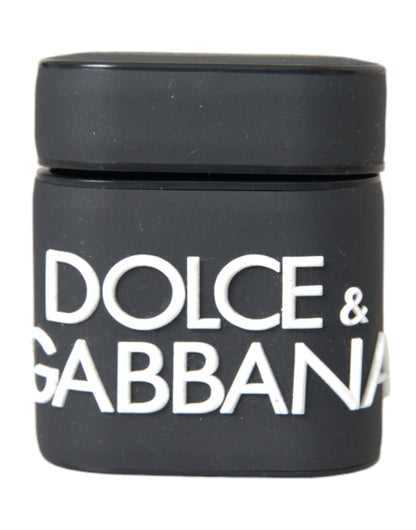 Dolce & Gabbana Black White Silicone Embossed Logo AirPods Case