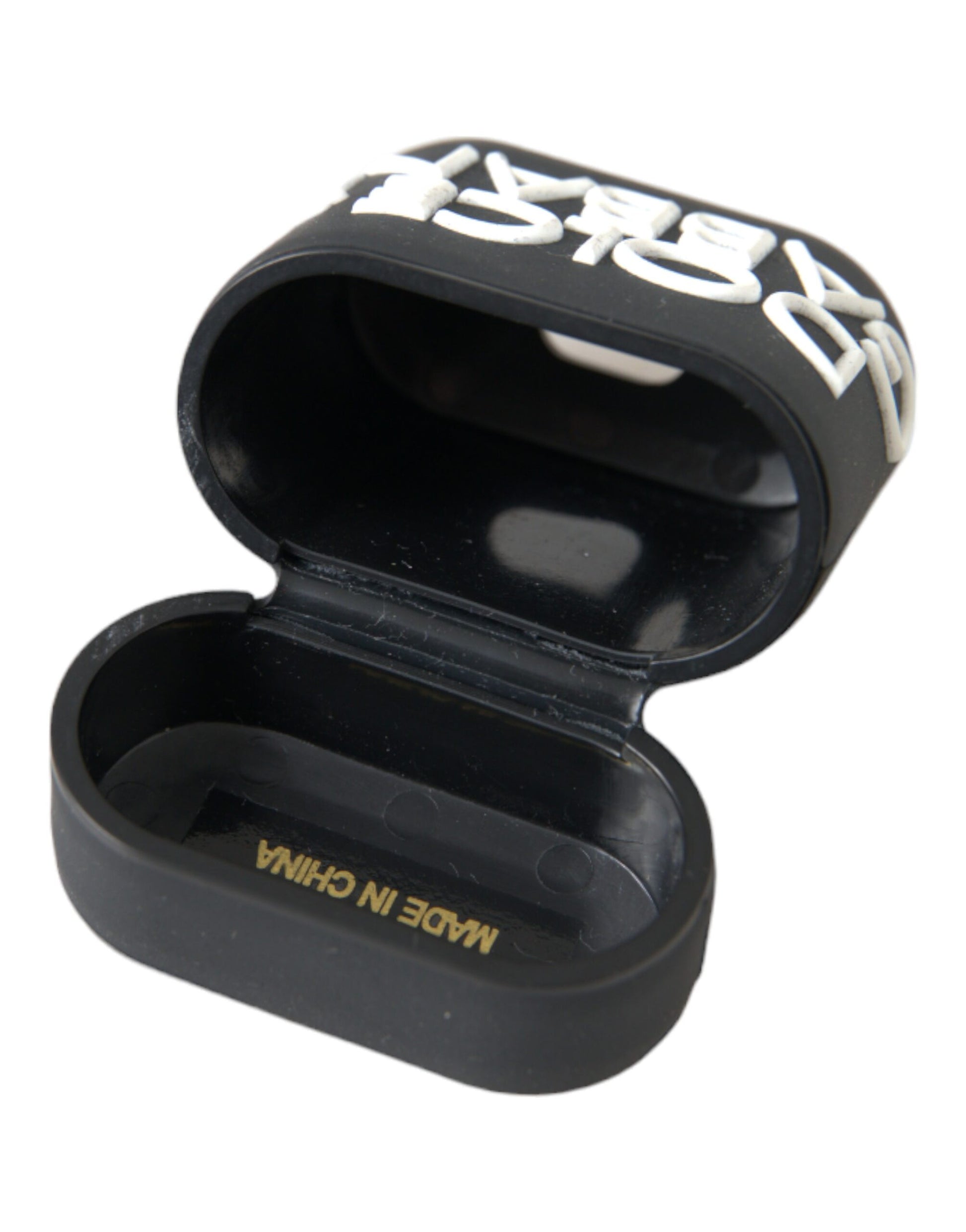 Dolce & Gabbana Black White Silicone Embossed Logo AirPods Case