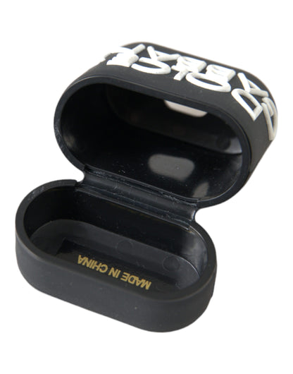 Black White Silicone Embossed Logo Airpods Case - The Luxe Alliance