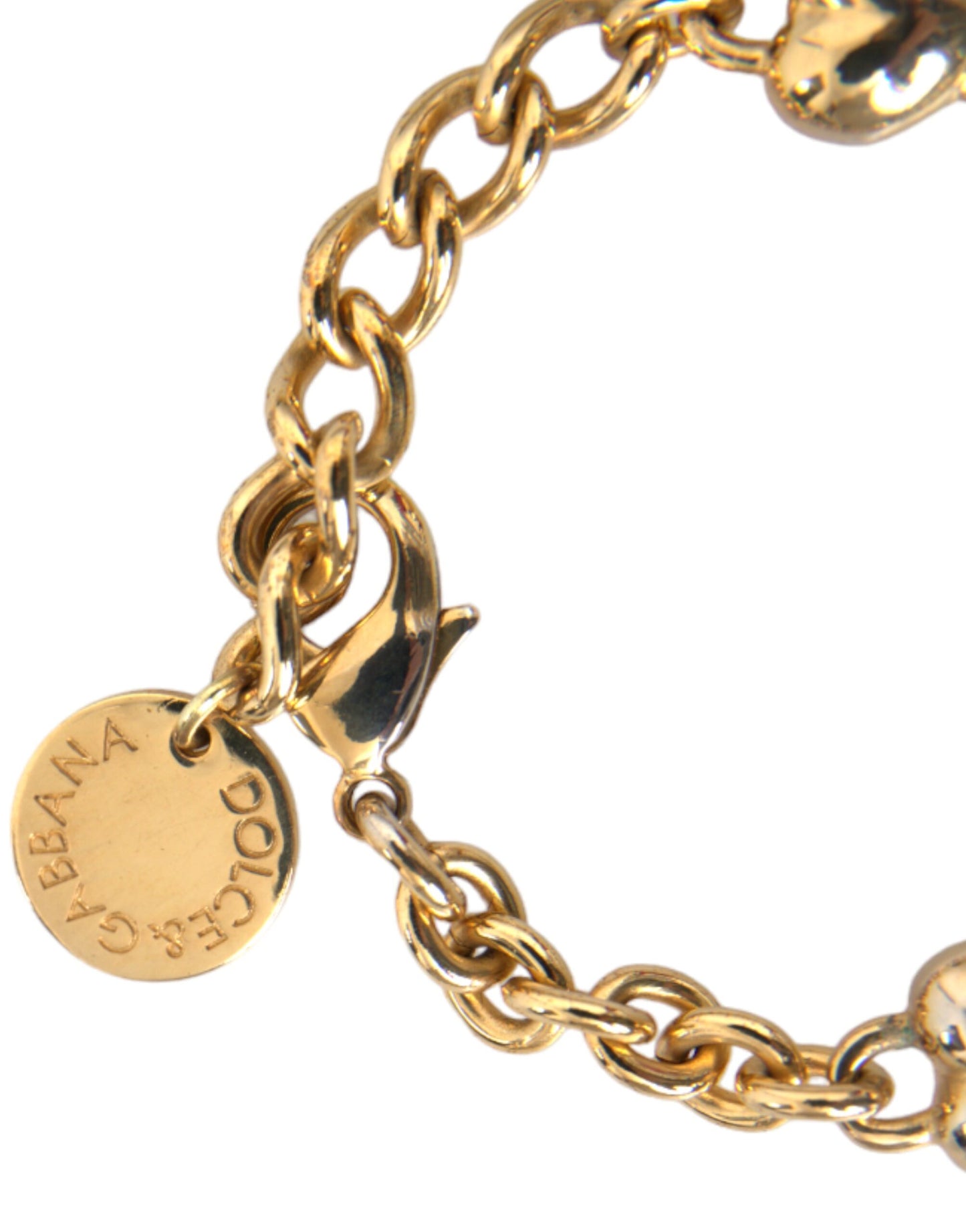 Gold Tone Brass Chain MY DOG Heart Bracelet - The Luxe Alliance