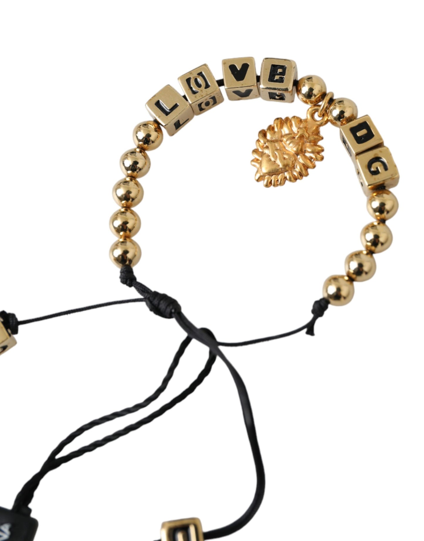 Gold Beaded LOVE DG Charm Fashion Bracelet - The Luxe Alliance