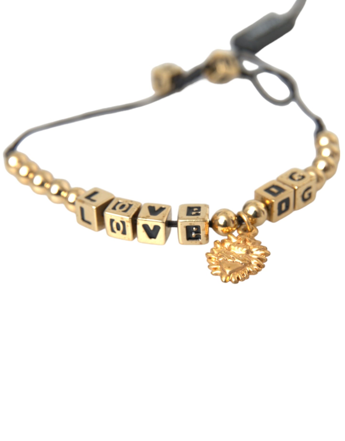 Gold Beaded LOVE DG Charm Fashion Bracelet - The Luxe Alliance