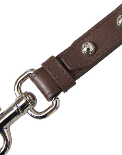 Brown Plain Leather Silver Brass Keyring Holder Keychain - The Luxe Alliance