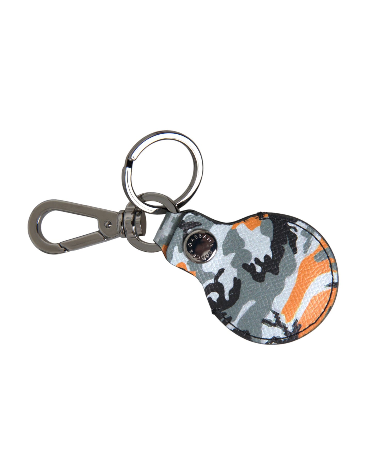 Camouflage Leather DG Logo Round Metal Keyring Keychain - The Luxe Alliance