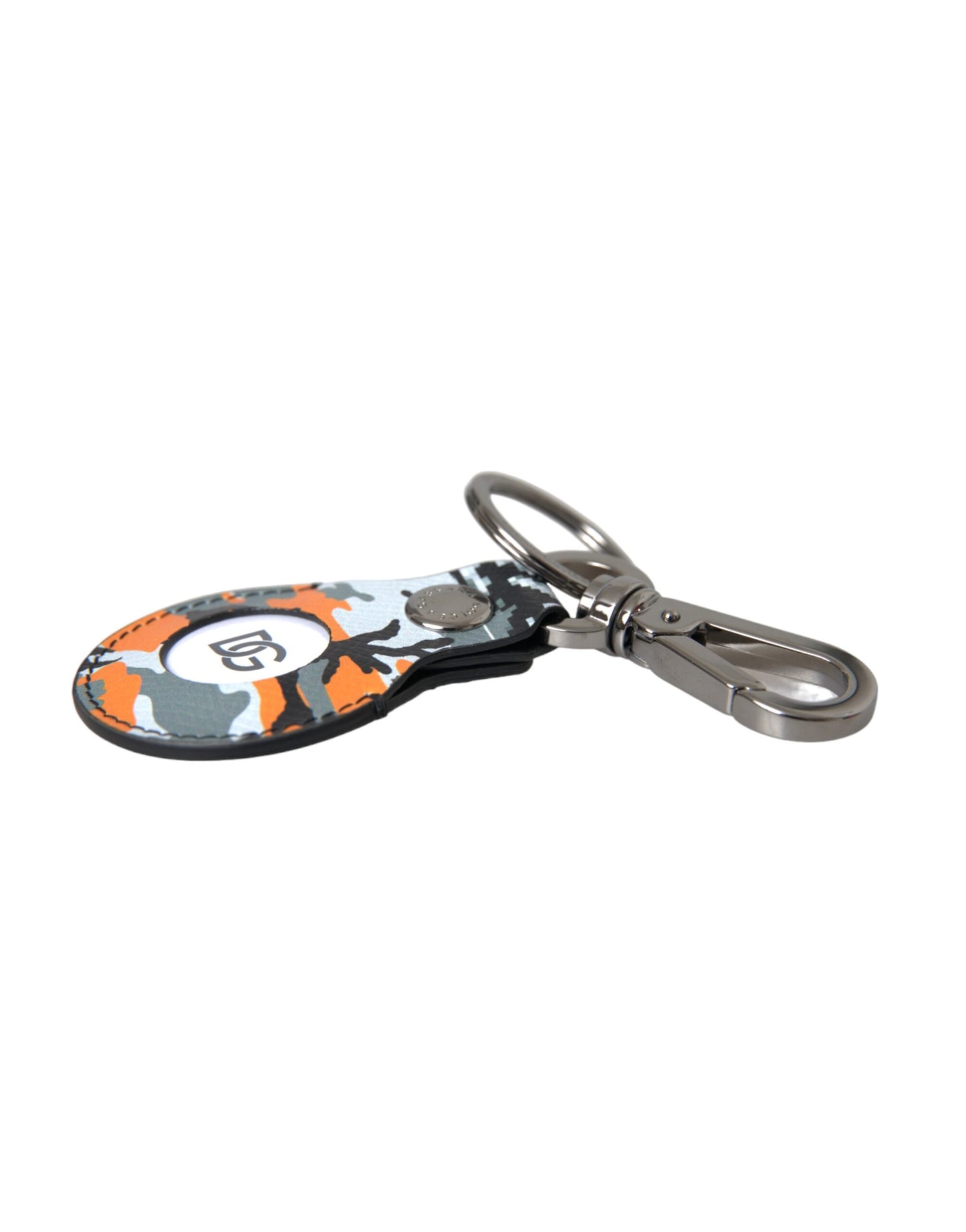 Camouflage Leather DG Logo Round Metal Keyring Keychain - The Luxe Alliance