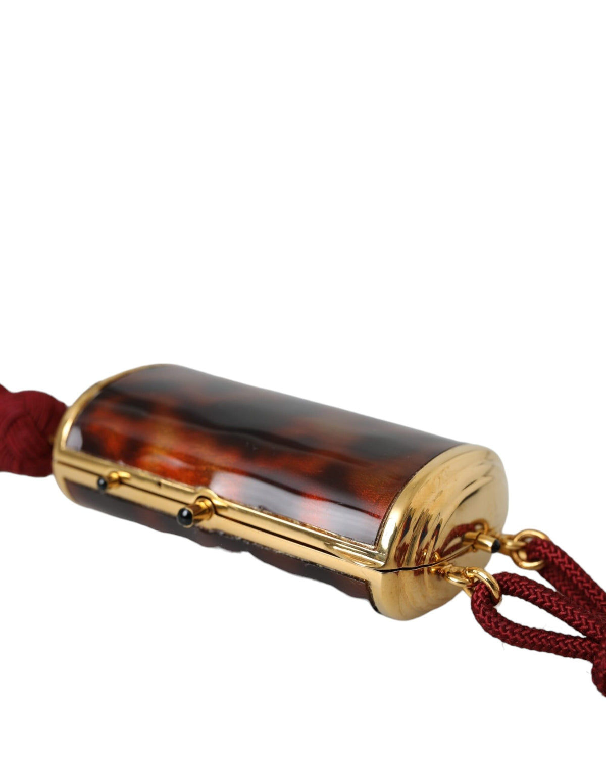 Brown Leopard Mini Mirror Tassel Make-Up Holder Bag by Dolce & Gabbana
