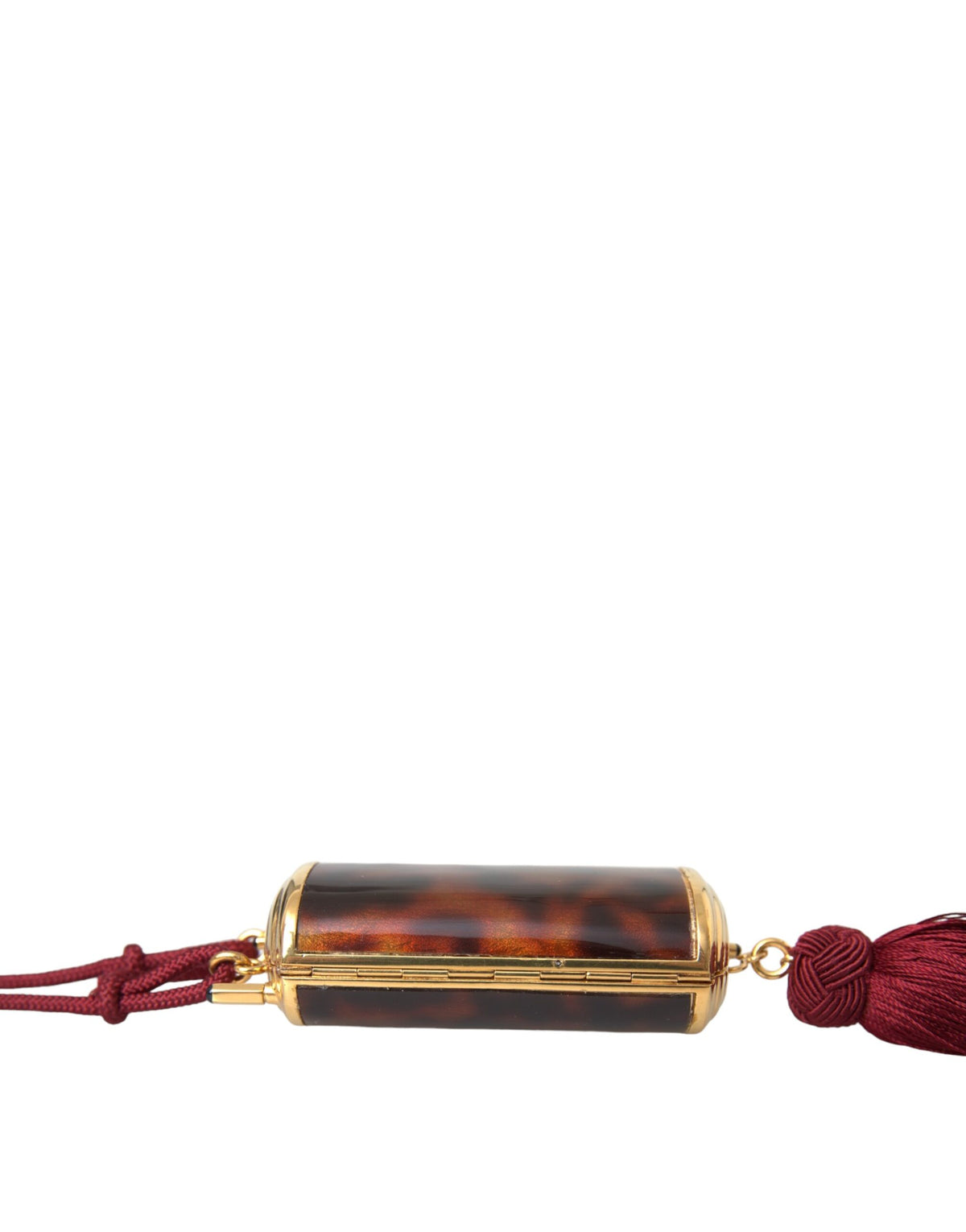 Brown Leopard Mini Mirror Tassel Make-Up Holder Bag by Dolce & Gabbana