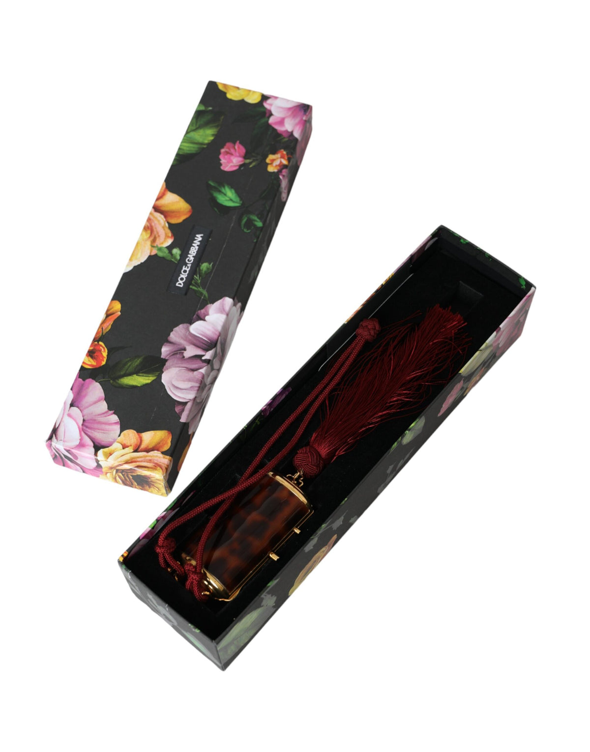 Brown Leopard Mini Mirror Tassel Make-Up Holder Bag by Dolce & Gabbana