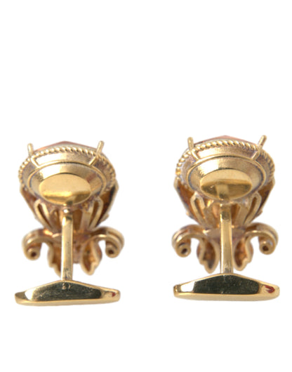 Gold Tone 925 Sterling Silver Crystal Cufflink - The Luxe Alliance