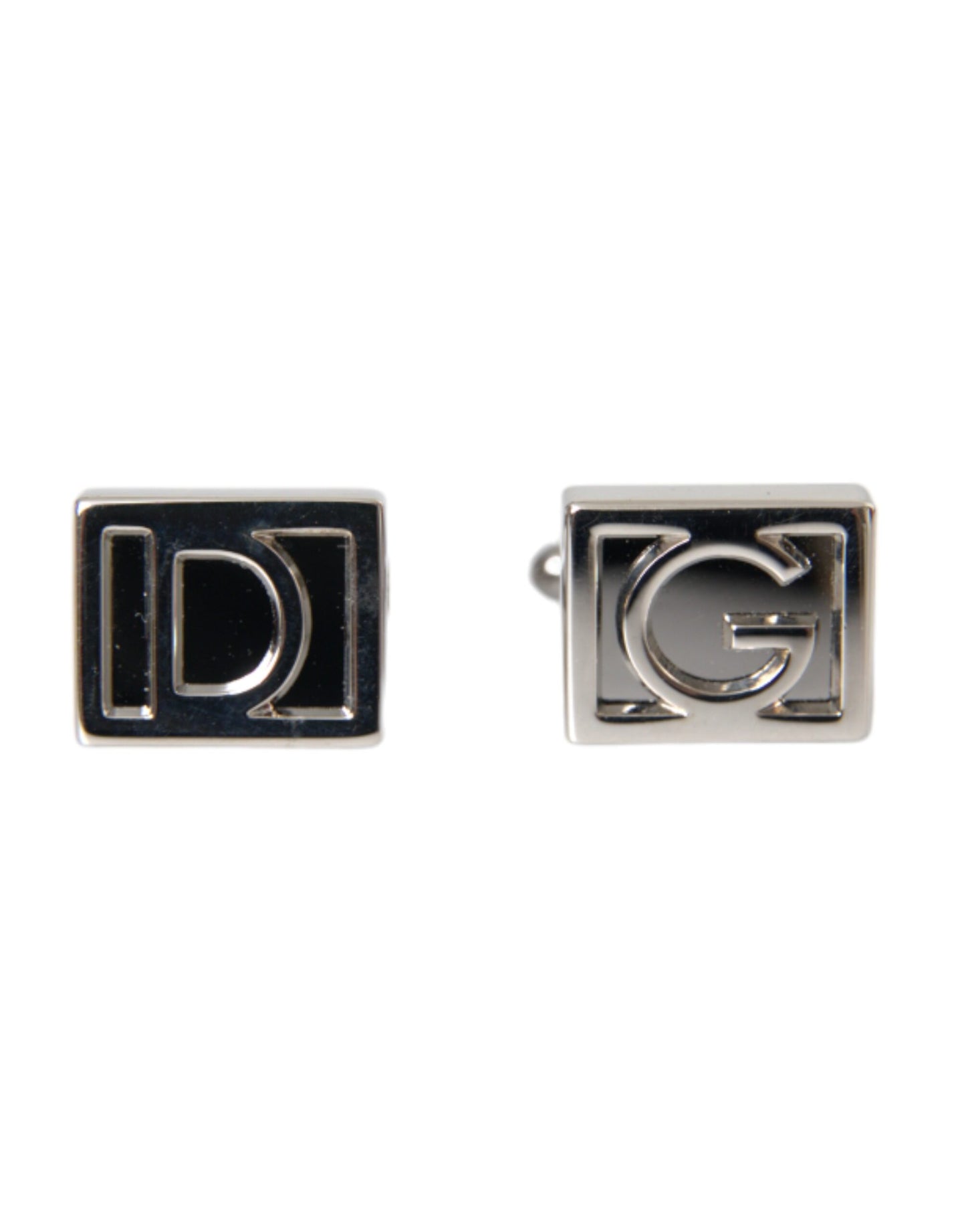 Silver Plated Metal Brass DG Logo Pin Cufflinks - The Luxe Alliance