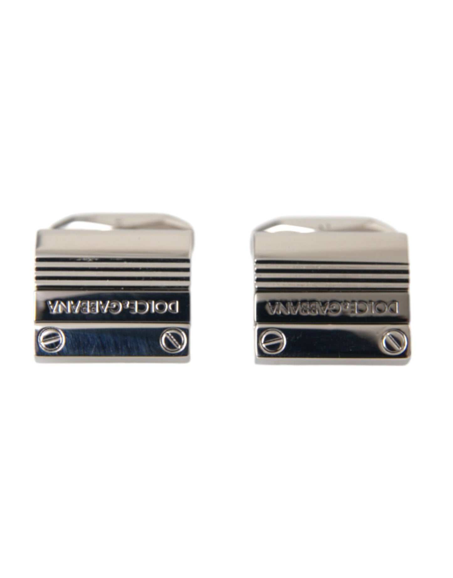 Silver Plated Metal Brass DG Logo Pin Cufflinks - The Luxe Alliance