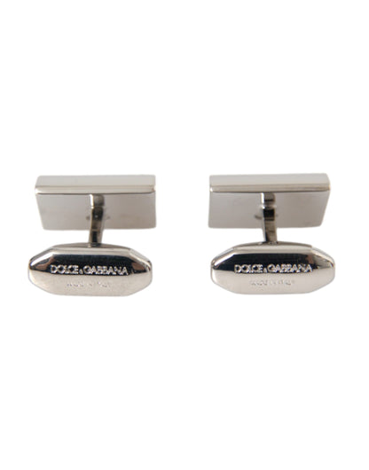 Silver Plated Metal Brass DG Logo Pin Cufflinks - The Luxe Alliance