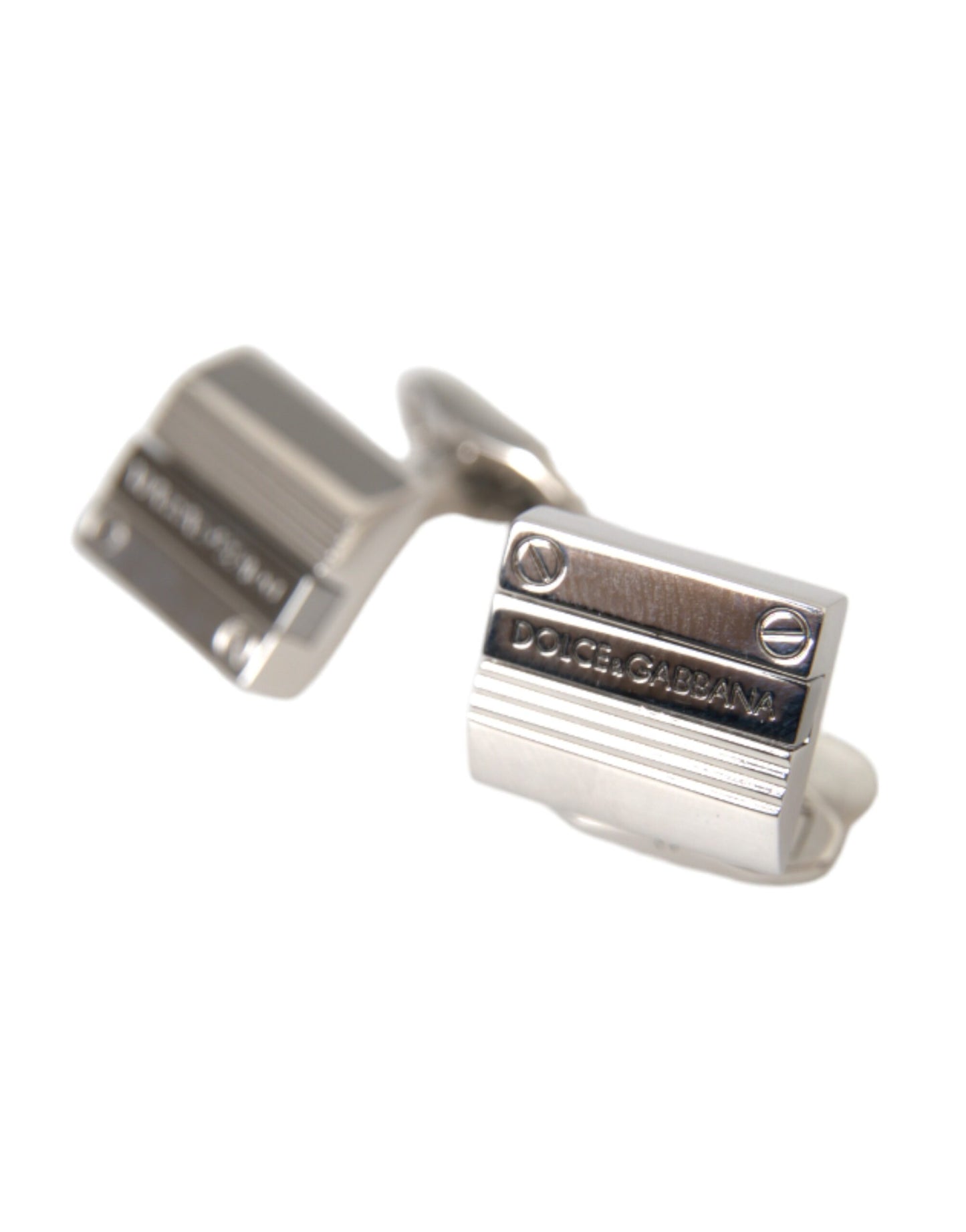 Silver Plated Metal Brass DG Logo Pin Cufflinks - The Luxe Alliance