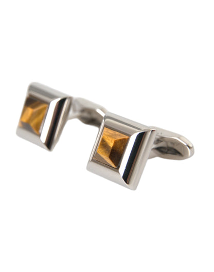 Silver Plated Brass Pin Crystal Cufflinks - The Luxe Alliance