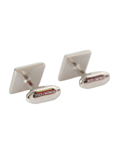 Silver Plated Brass Pin Crystal Cufflinks - The Luxe Alliance