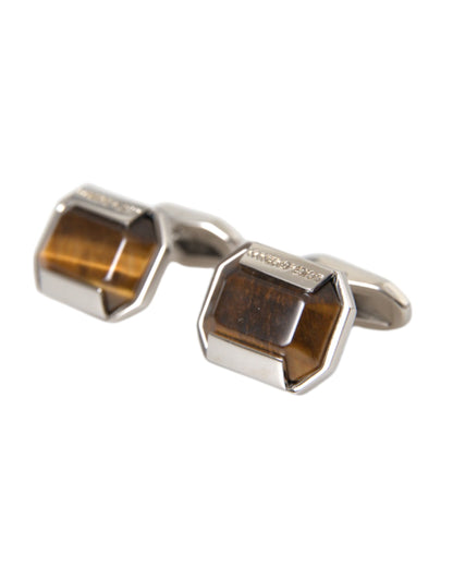 Silver Plated Brass Pin Crystal Cufflinks - The Luxe Alliance