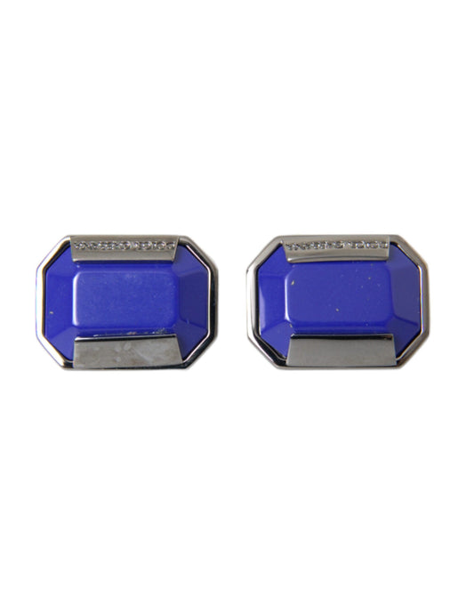 Silver Plated Brass Pin Crystal Cufflinks - The Luxe Alliance